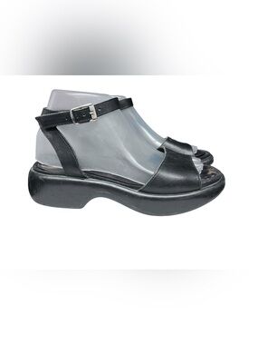 Dansko Lara Black Leather Womens Sandal Size 38